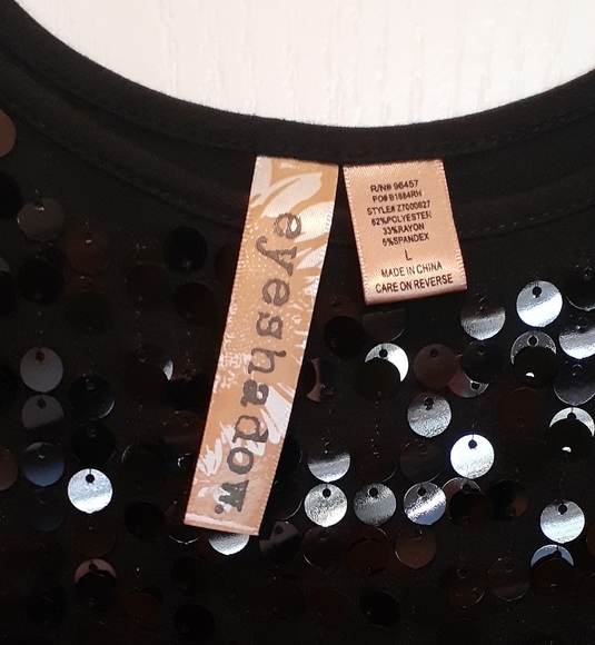 Eyeshadow Sequin Top/Dress,L Blk - Picture 3 of 4